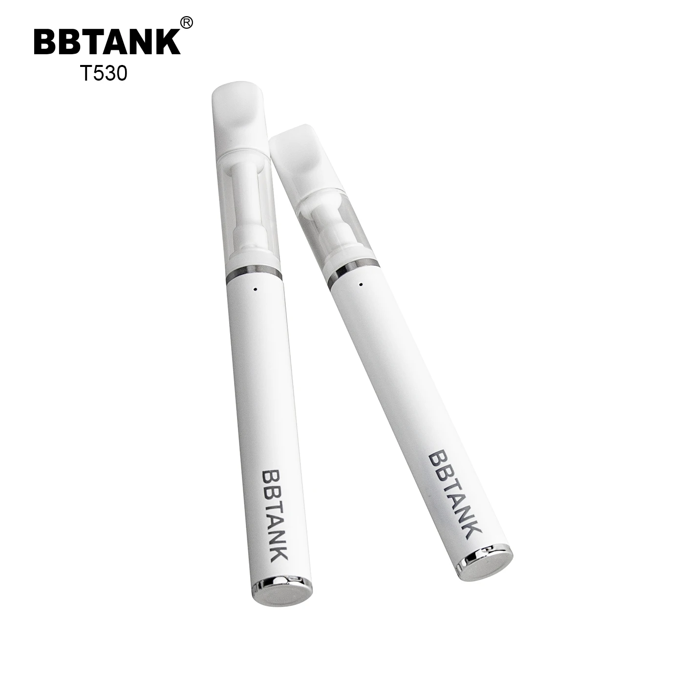 BBTANK T530  Custom White Portable CBD Oil Vaporizer Pen Full Ceramic 1ml CBD Vape Pen .5 ml Vape Cartridge