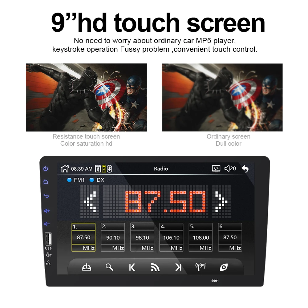 Lower Price 7' 1DIN 1+16 GB FM USB 800*480 Rear-view Camera Multimedia Android 10.0 Radio Player