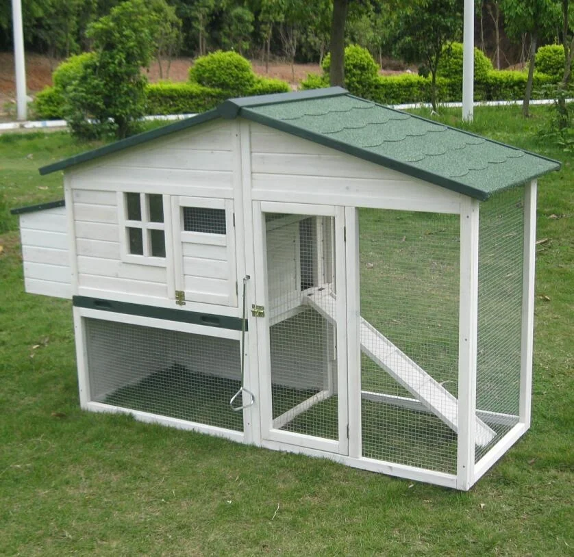 Outdoor large easy clean wooden chicken coop with nesting box