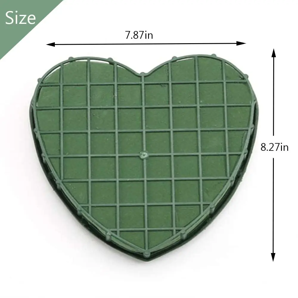 Floral Foam Blocks Heart Shaped Floral Bricks with Suction Cup Tray for Wedding Party DIY Decoration