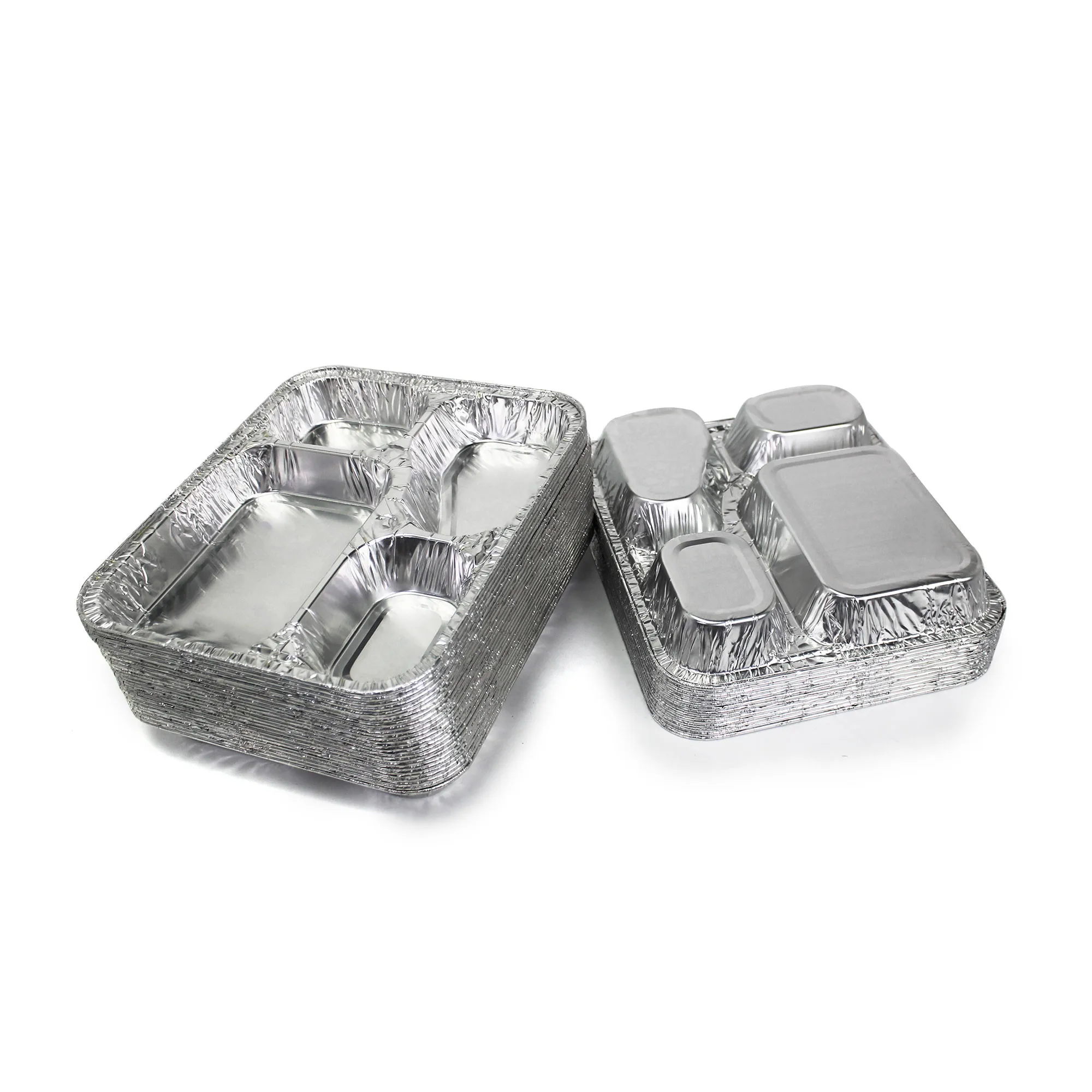Disposable environmental protection household aluminum foil container 850 four grid plate