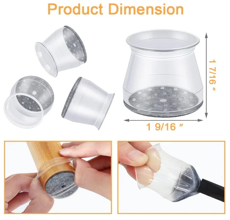 Chair Leg Floor Protectors Silicone Covers Rubber Furniture Sliders Silicone Furniture Legs Caps Covers