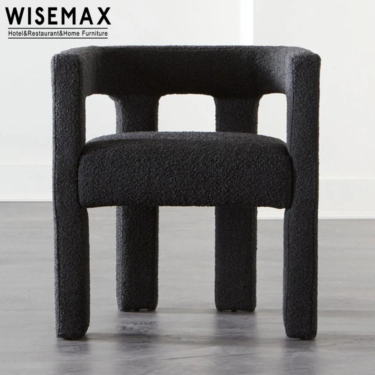 Мебель WISEMAX итальянская мебель для столовой Сосновая деревянная рама стул черный тканевый обеденный Тедди с подушкой из
