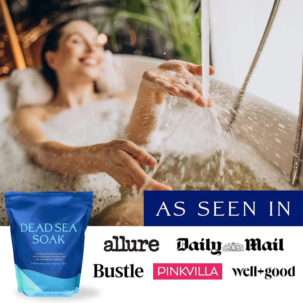 OEM/ODM Pure Magnesium Bath Flakes Relax Muscle Organic SPA Bulk Foot Epsom Bath Salt Flakes Dead Sea Bath & Foot Soak