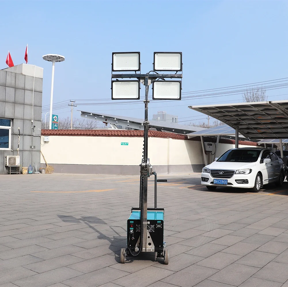 VANSE WSY-55C Battery Powered Electric Light Tower Portable Rechargeable LED Work Light Mobile Lighting Tower Trailer