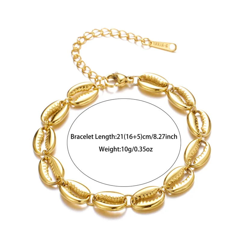 Fashion Metal Punk Style Conch Shell Bracelet Personalized Creative Waterproof Stainless Steel Bracelet Fashion Jewelry