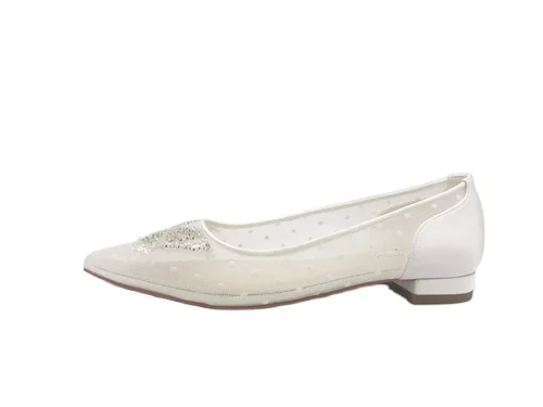 Flat Heel Pumps  in Mesh upper with Butterfly  bridal shoes Women evening party shoes for wedding dyeable satin shoes