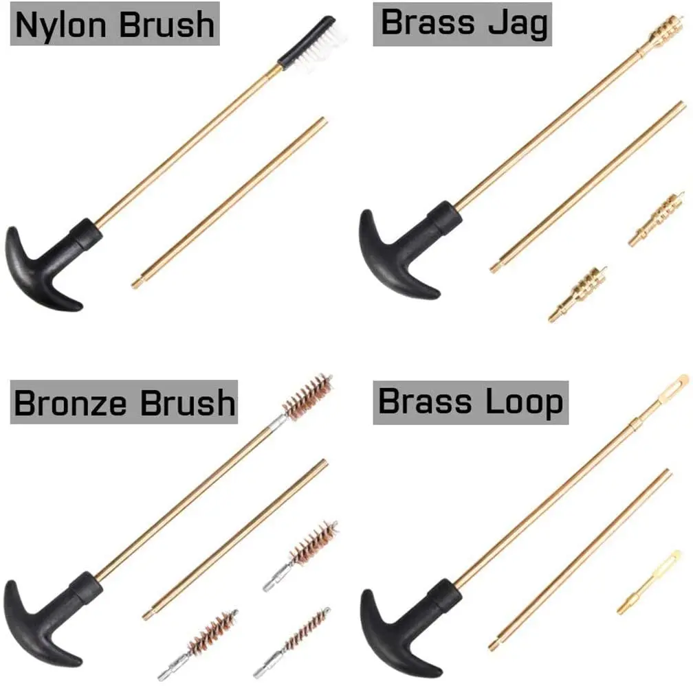20PCS .22.357.38,9mm.45 Caliber Gun Cleaning Brush Kit Brass Cleaning Rod Bronze Bore Brush