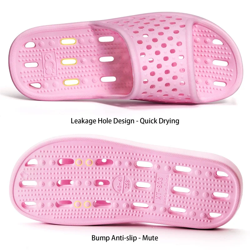 Bathroom Slides Summer Shoes For Indoor, Casual Women Home Flipflop Soft Massage Shower Sandal House Slipper With Hole