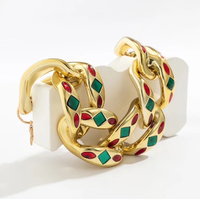 Personalized Exaggerated Colorful Oil Drip Acrylic Chunky Chain Necklace for Women Fashion Hip Hop Party Jewelry Accessories