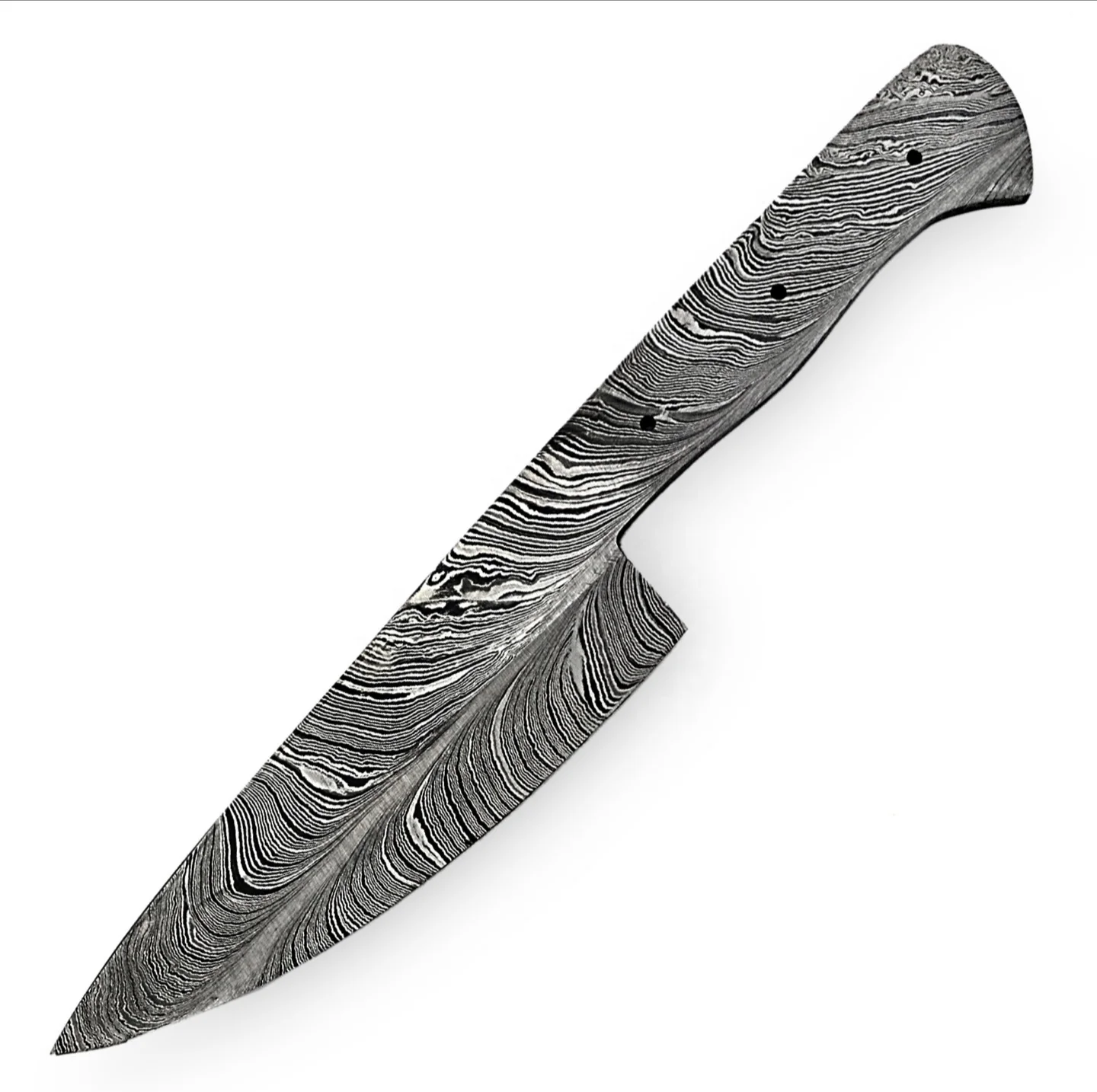 Custom Handmade Damascus steel Blank Blade Hunting Knife Fixed Blade Knife Feather Pattern