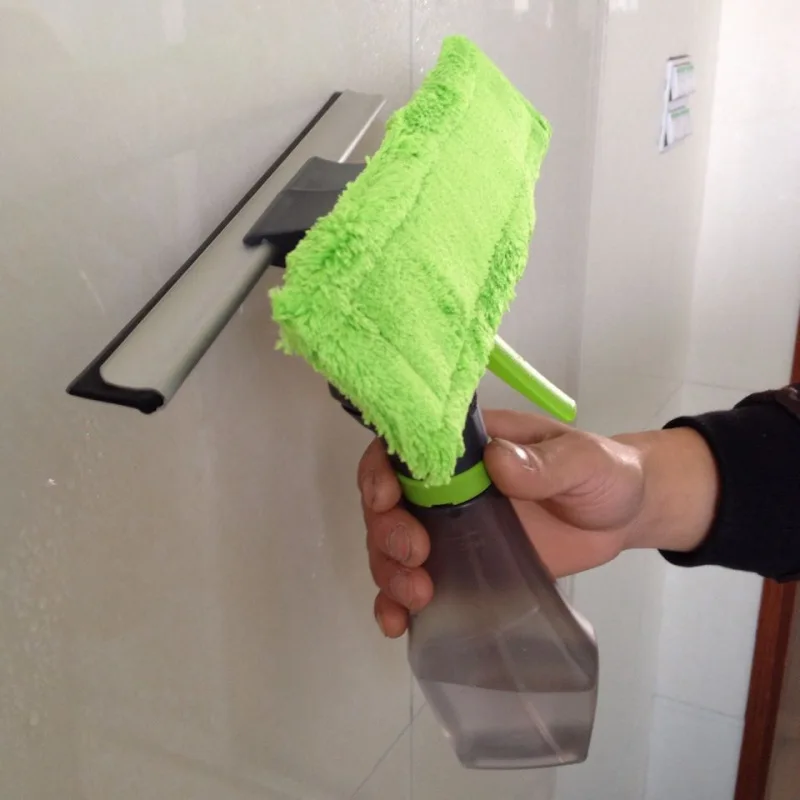 2-In-1 Extendable Window Squeegee And Scrubber,Wet/Dry Use For Glass,Car Windows & More,No Power Needed