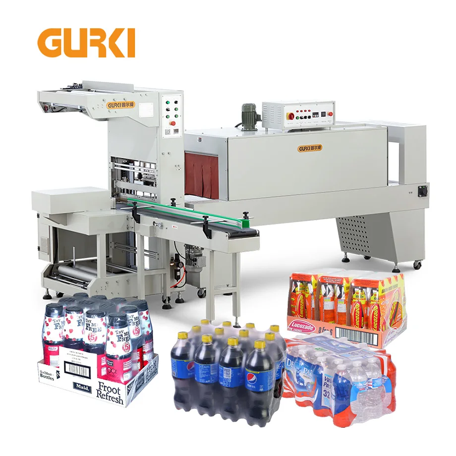 Automatic Heat Wrap Pe Film Combination Pvc Label High Speed Shrink Wrapping Machine For Bottles