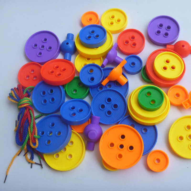 CRAFT Geometric BUTTON Set, Large PLASTIC Beads Button Lacing Threading for Arts DIY Crafts Projects Crochet Knitting Gifts