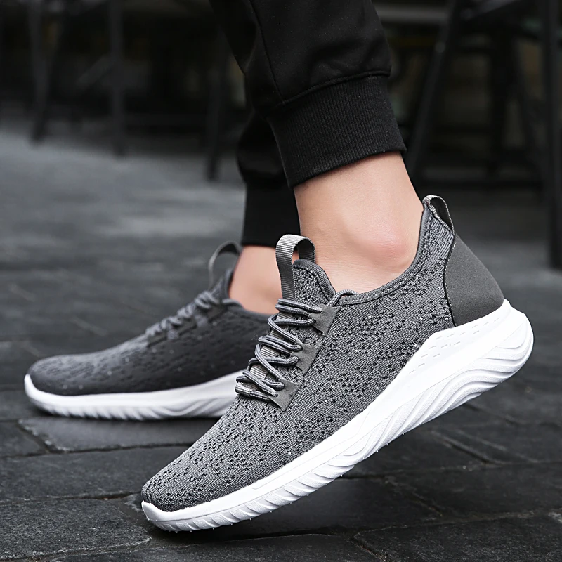 1828  Flying Woven White Sneakers Shoes For Boys Men Casual Running Casual Fitness Trainers Sport Shoes