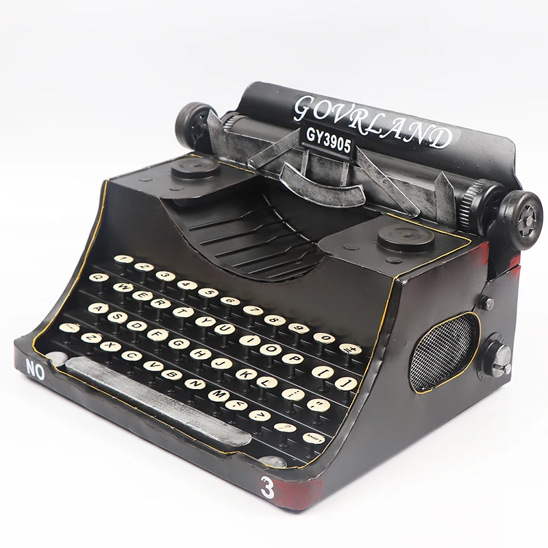 Metal Typerwriter Model Iron Sculpture Man Model for Home Decoration