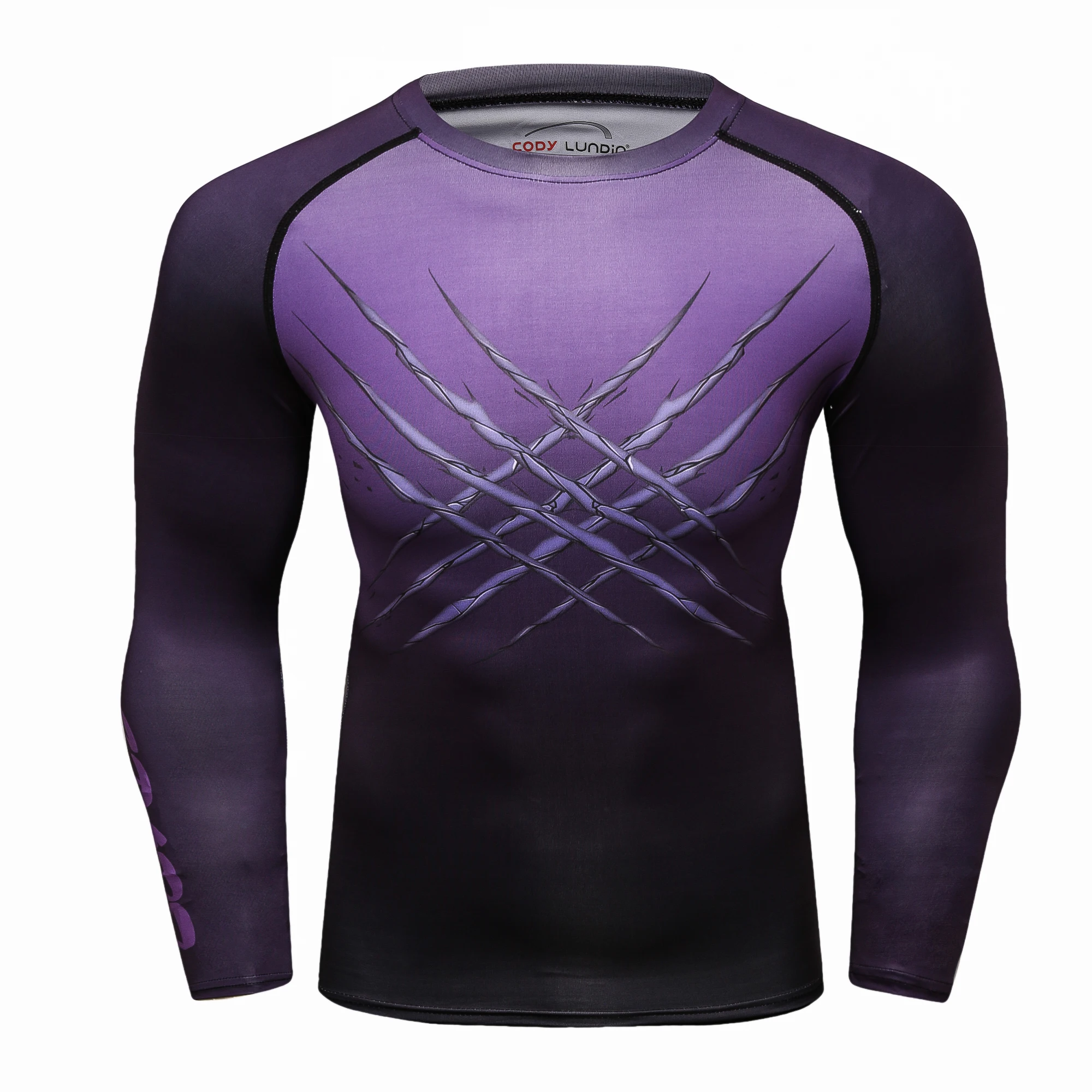 Custom Logo Men Running T-shirt Fitness Rash Guard Bodybuilding Cross Long Sleeve T-shirt