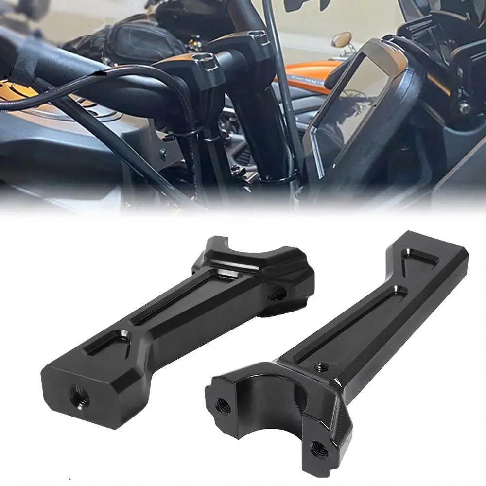 1 Pair Black Motorcycle Accessories Handlebar Riser Clamp Tall Risers Adapter For moto Pan America 1250 S RA1250 2020+