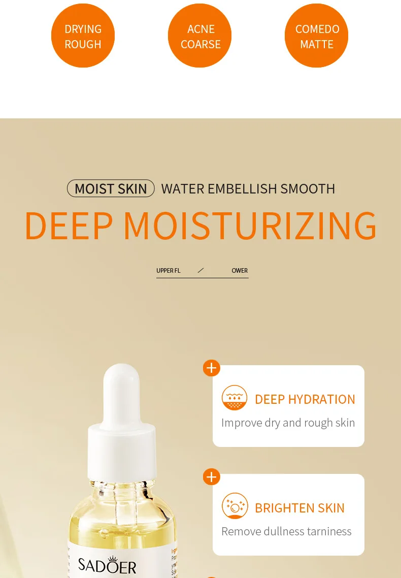 30ml Vitamin C Serum skin care Lightening Hyaluronic Amino acid Vitamin E Whitening face serum