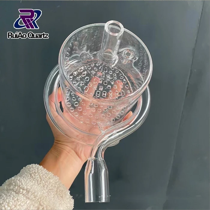 Professional customized silica vacuum quartz glass waste/collecting bottle