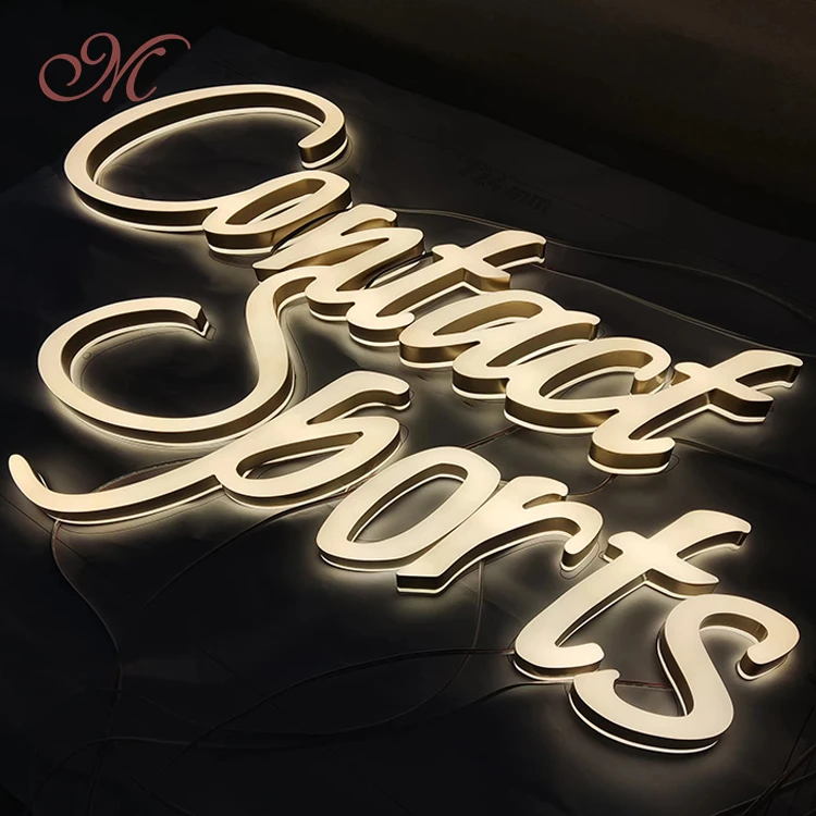 Custom outdoor advertising signs front logo acrylic channel letters signs backlit acrylic letter