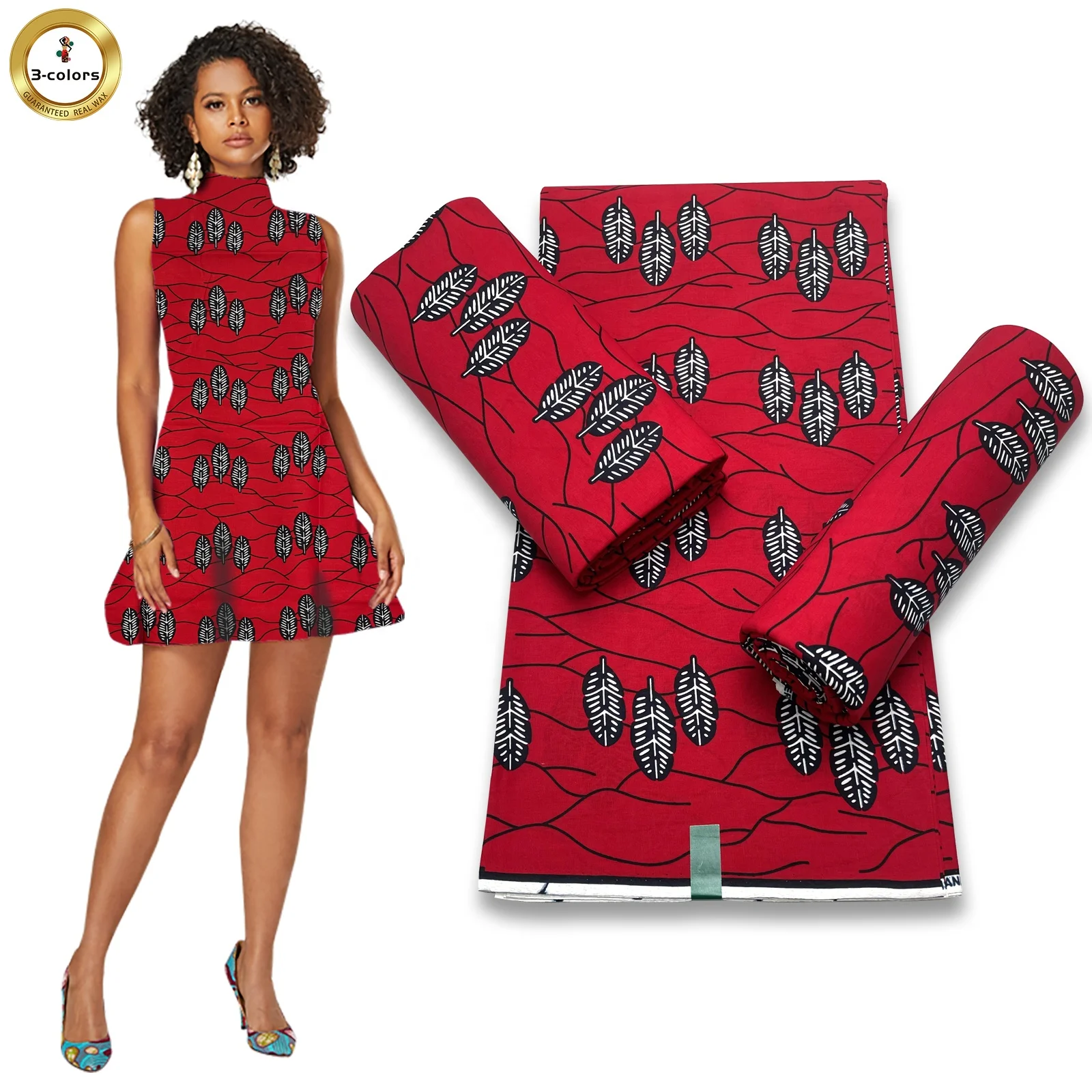 Wholesale Double Sides Printing Dyeing Soft Cotton Wax Cloth Ankara Geo Pattern African Ethic Wax Fabrics