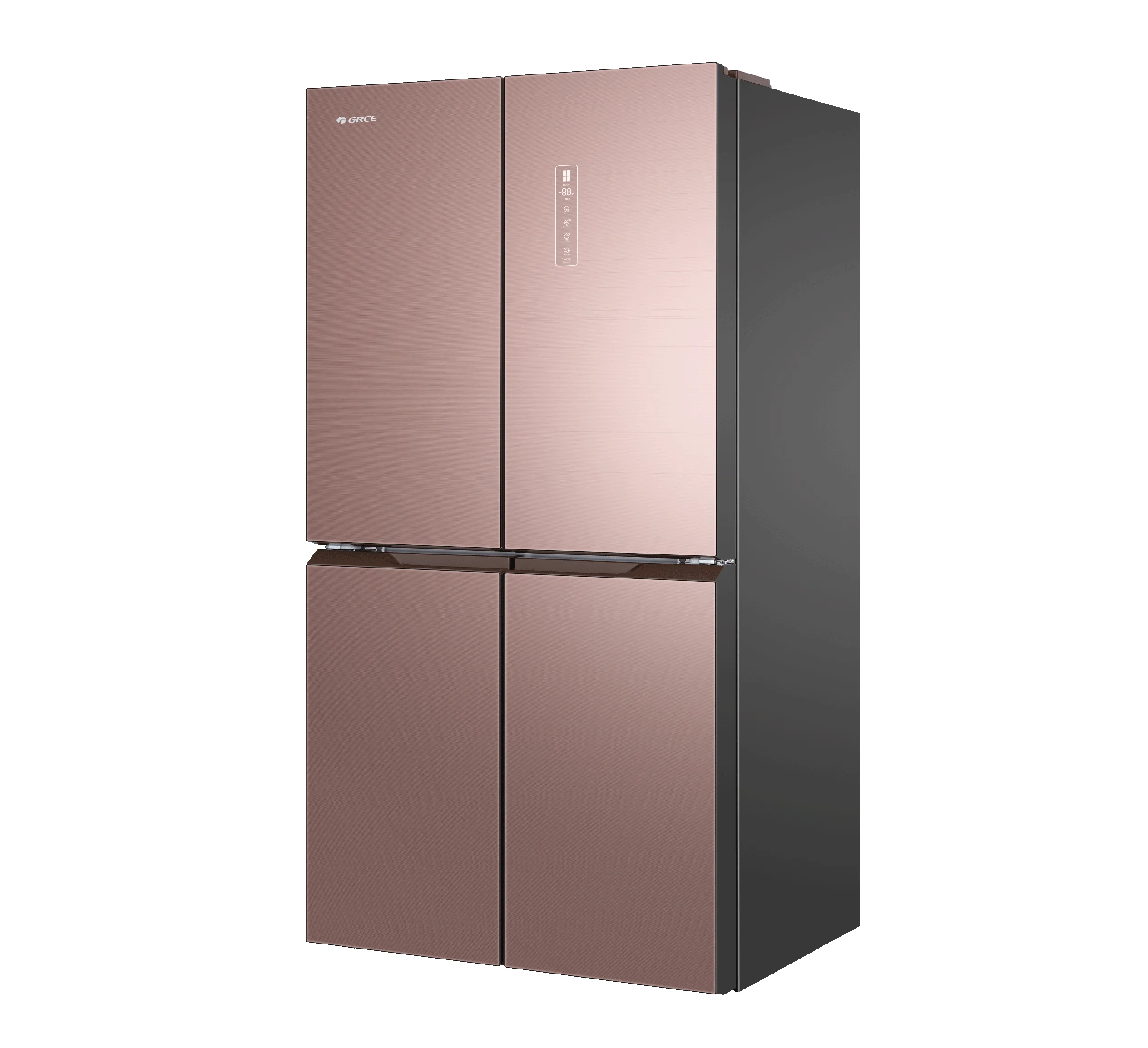 Kinghome сохраняет свежесть элегантный крест дверь холодильник GQRF-446PG (коричневый)