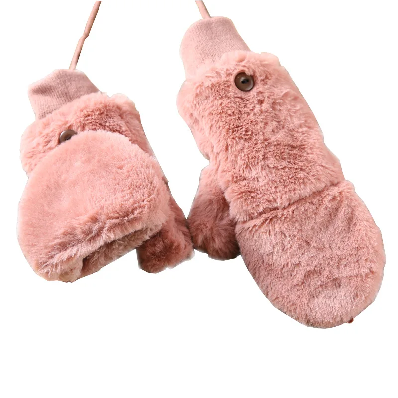 Зимний набор для девочек с магическими пальцами, милые женские варежки