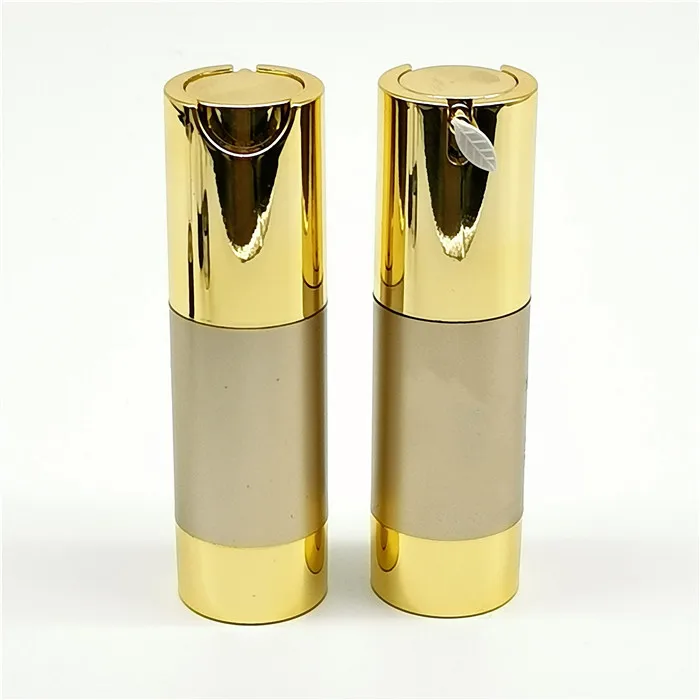 
Gold dispenser skincare packaging bottle press top pressure lotion bottle for emulsion 