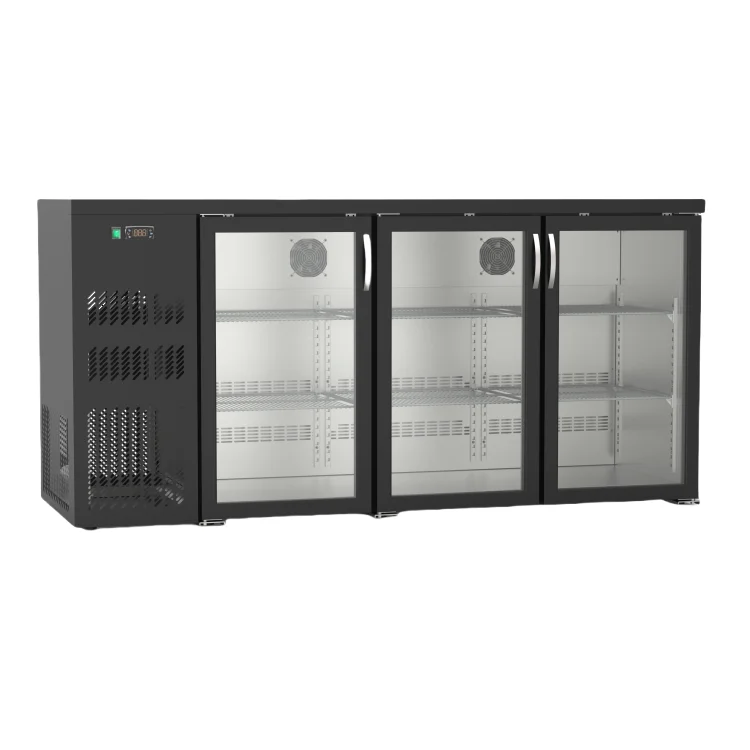 3 Glass Doors Counter Top Beverage Fridge Beer Display Cooler Refrigerator Under Back Bar Beer Cooler with Hinged Sliding Doors