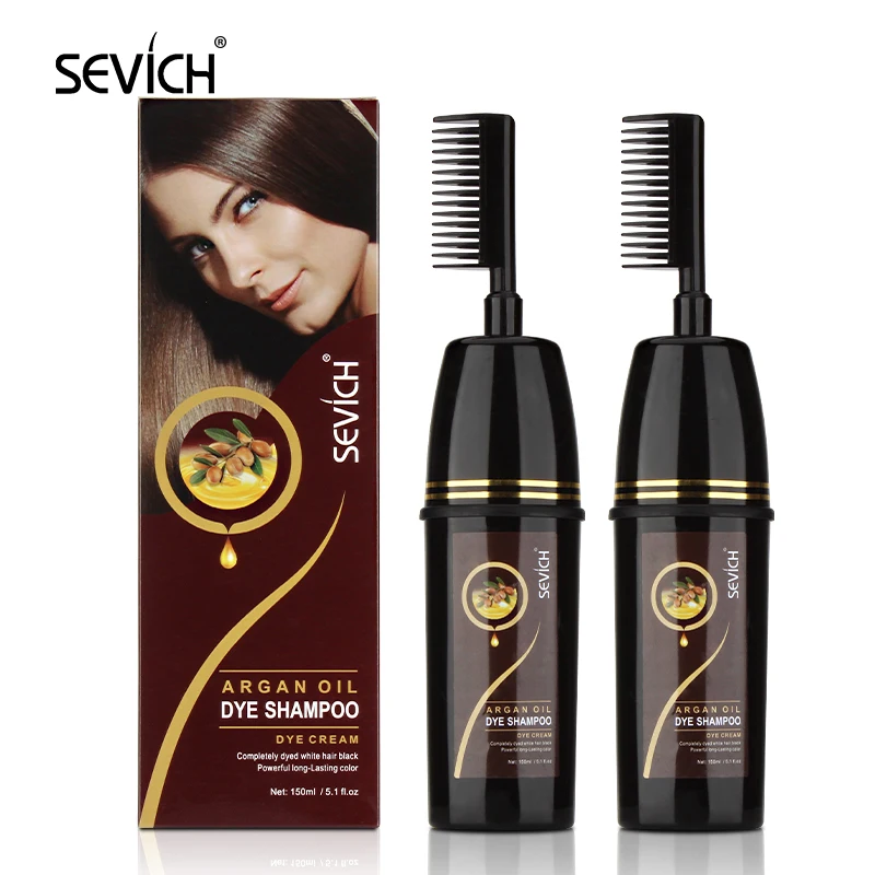 Pure natural organic hair dye shampoo herbal black hair dye shampoo private label