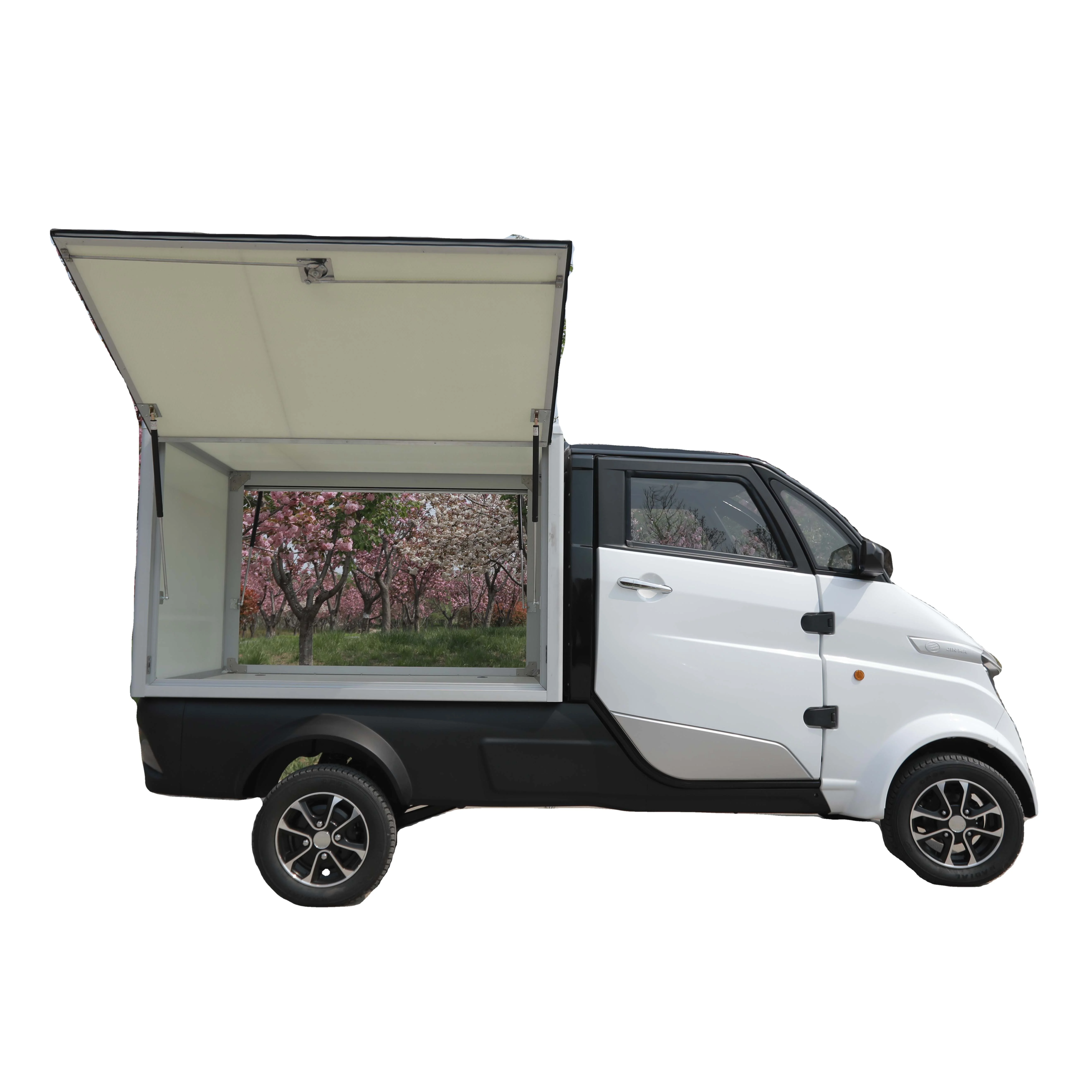 L7E  Small 4 wheel closed cabin elektromobil car electric container food trucks  for logistic delivery