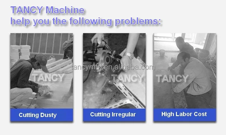 3m length dust free automatic marble granite ceramic tile cutting machine tile cutter stone machinery for grind edge round