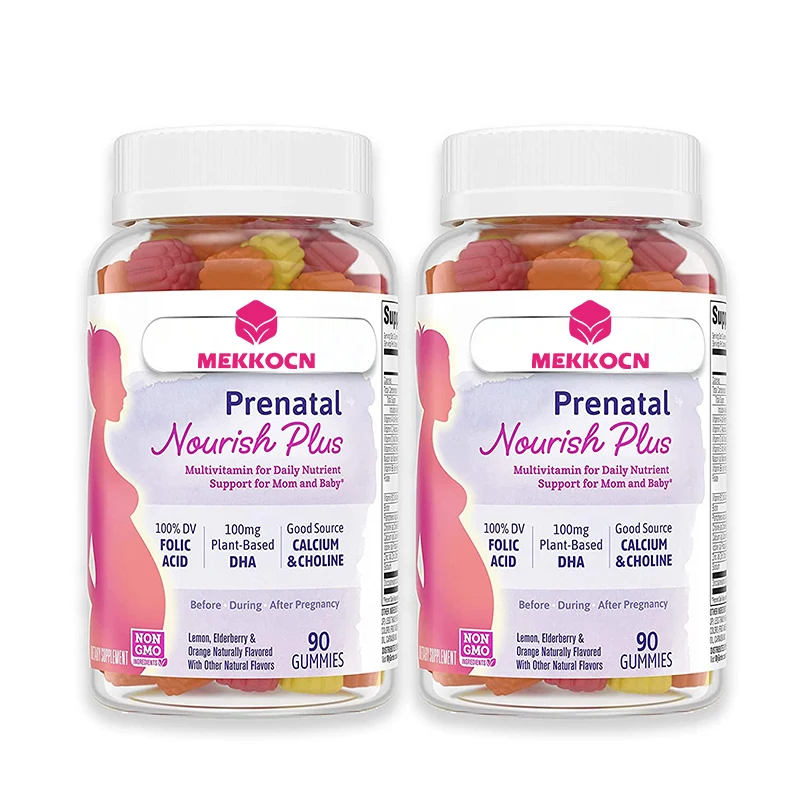 Wholesale Prenatal Gummies Vitamin A, C, D3, B6 Multivitamin Gummy Vegan Folic Acid Gummies For Mom & Baby