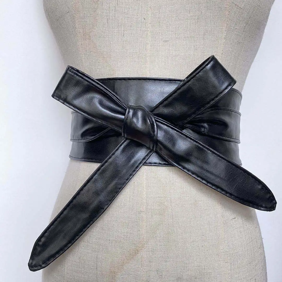 Wholesale Simple Leather Belt Girdle Adjustable Elastic Waist Belt Fashion Classic Waist Belt For Women