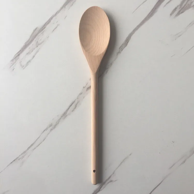 Durable Natural  Kitchen Measuring Spoon Beech Wooden Long Handle Spoons