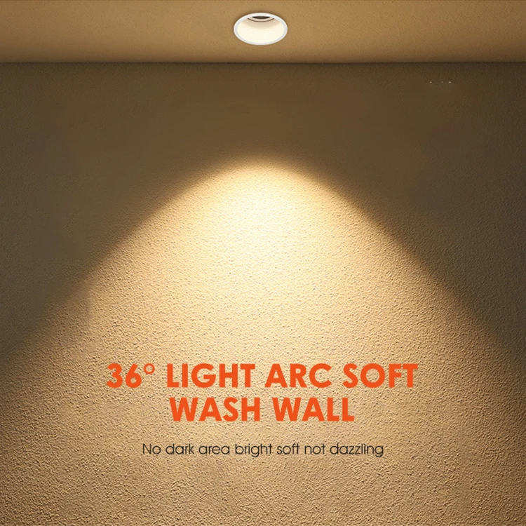 Ushine High Quality Antiglare Design Aluminum 7W 12W 20W 35W Ceiling Recessed COB LED Downlight