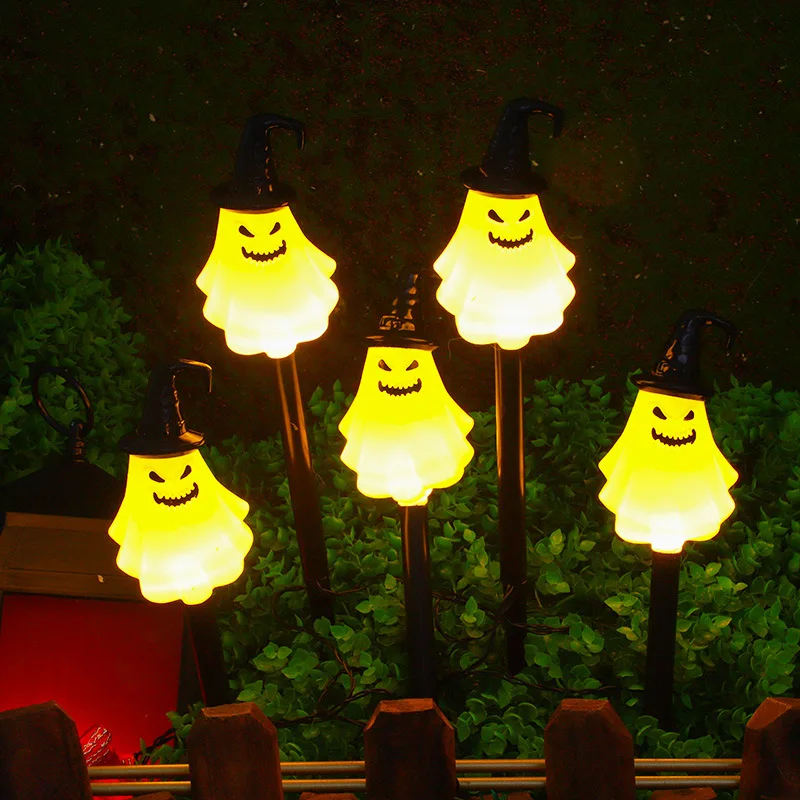 Halloween Solar Pumpkins Lanterns Outdoor Halloween Lights for Yard & Garden Decorations Festive & Scary Pumpkin LED Lights