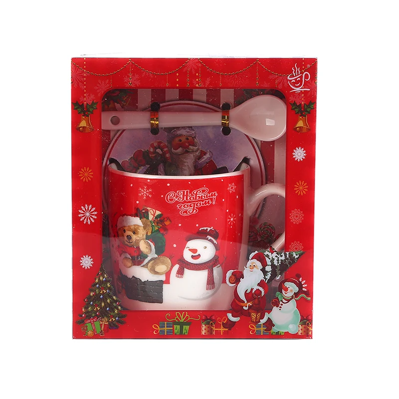 Russia New Design Christmas present Custom Logo Printed Sublimation Coffee Porcelain Santa Claus Ceramic Christmas Mug