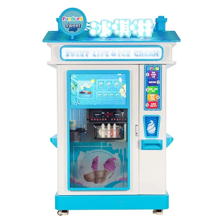 Fundord Fully automatic Unmanned 24 Hours Self Service Soft Ice Cream Vending Machine Business