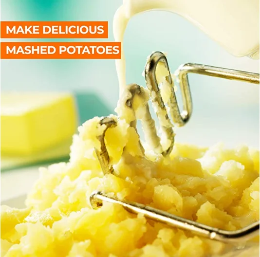 Heavy Duty Kitchen Tool Potato Masher Stainless Steel Potato Ricer for Avocado, Egg, Banana