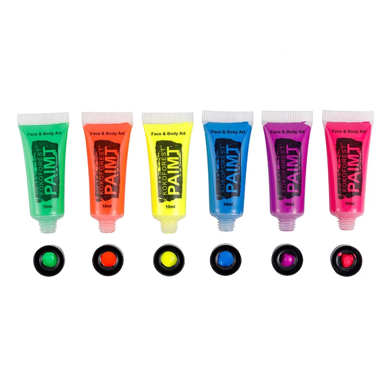Glow in dark 6 colors Washable uv neon Face Paint Cream face painting tube sticks body art party makeup DIY