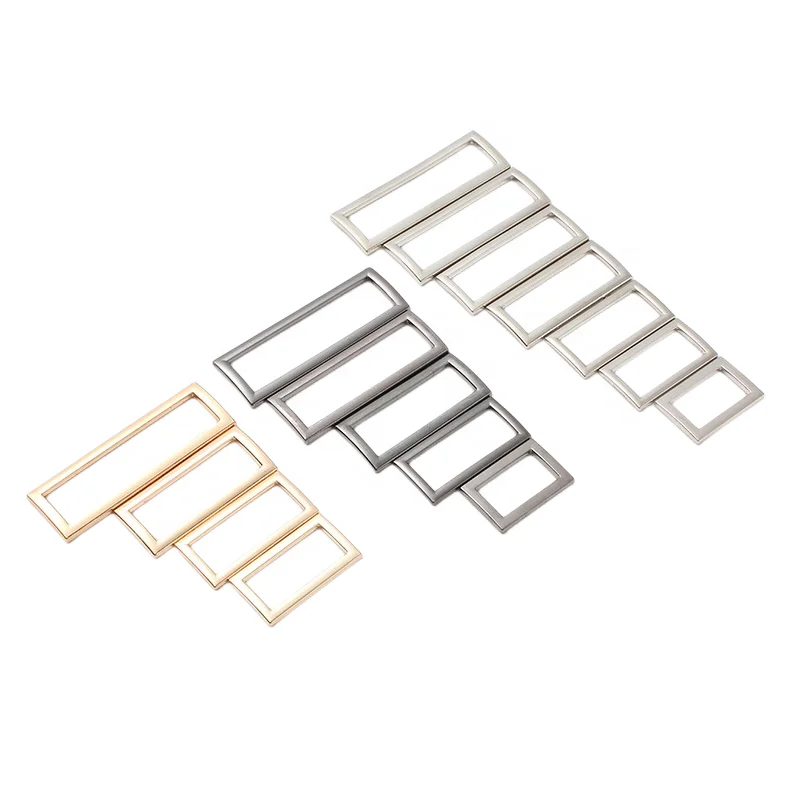 Hypoallergenic metal rectangle slider loop wire adjustable strap hook lock buckle closure fasten hardware for bag leather belt