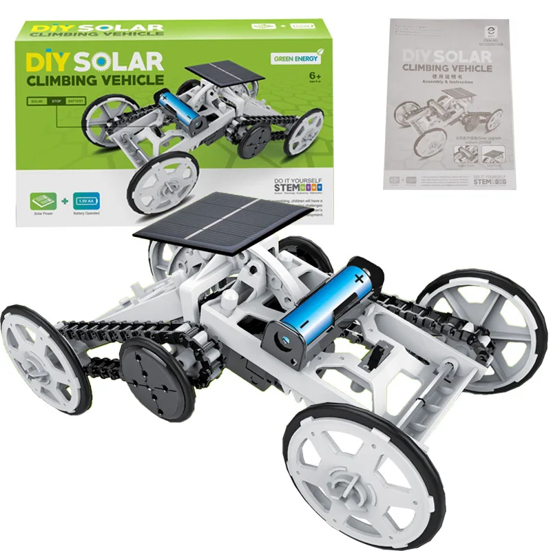 DIY solar robot all-wheel-drive climbing car stem toys educational solar powered toys for kids