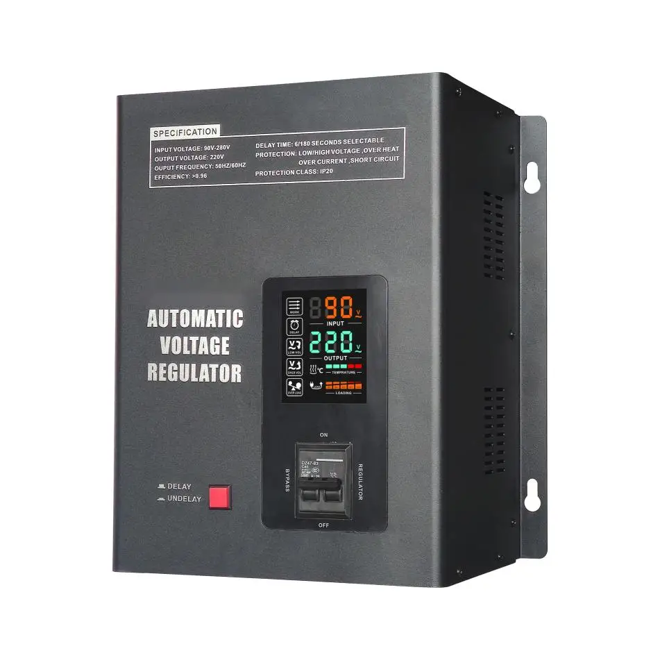 Auto-type transformer 100% copper coil 3kva 5kva 10kva 15kva wall-mounted regulator voltage stabilizer