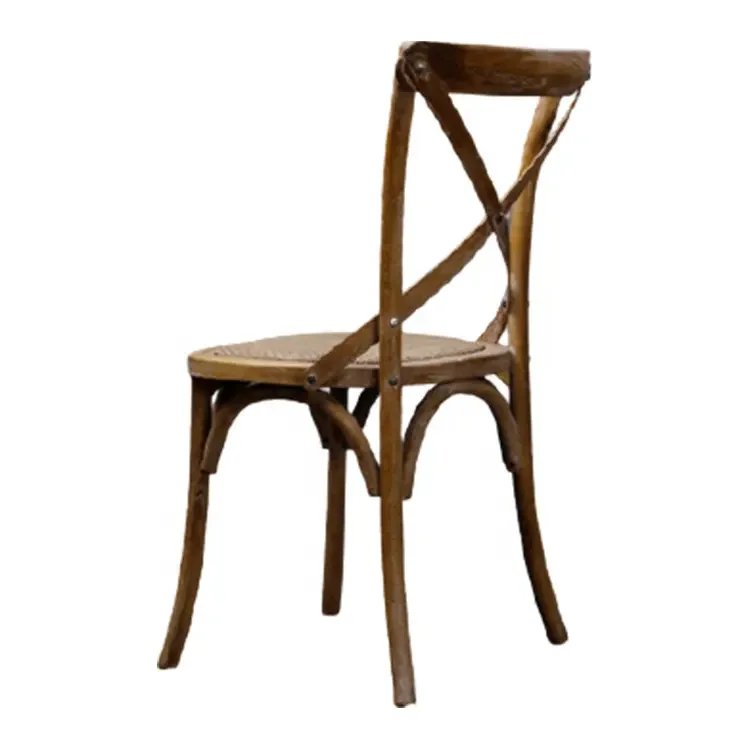 Rustic Vintage Style Bentwood Stackable Chair Wooden Crossback Chair Restaurant Bistro Crossback Dining Chair