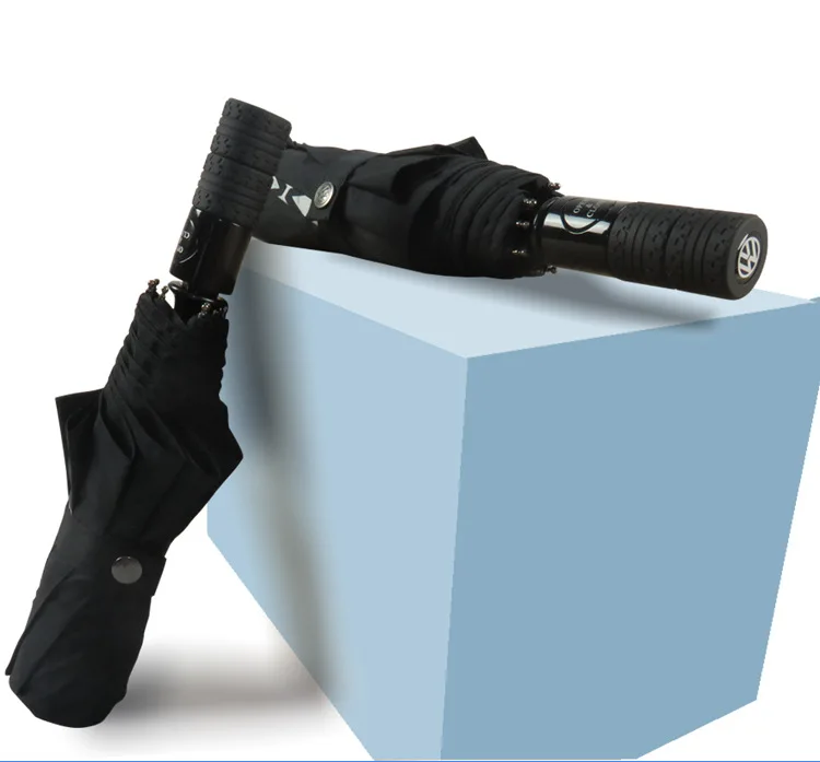 23 дюймовый элегантный черный пользовательский полностью автоматический Автомобильный Складной Зонтик Для путешествий с логотипом Подарочный рекламный зонтик