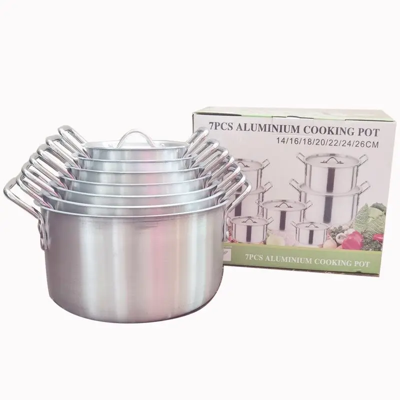 Hot Selling Aluminum Pot Casseroles Cookware Sets  Luxury Cooking Pot Set Non-stick Cookware Kitchen Soup Stock Pots Pan Set