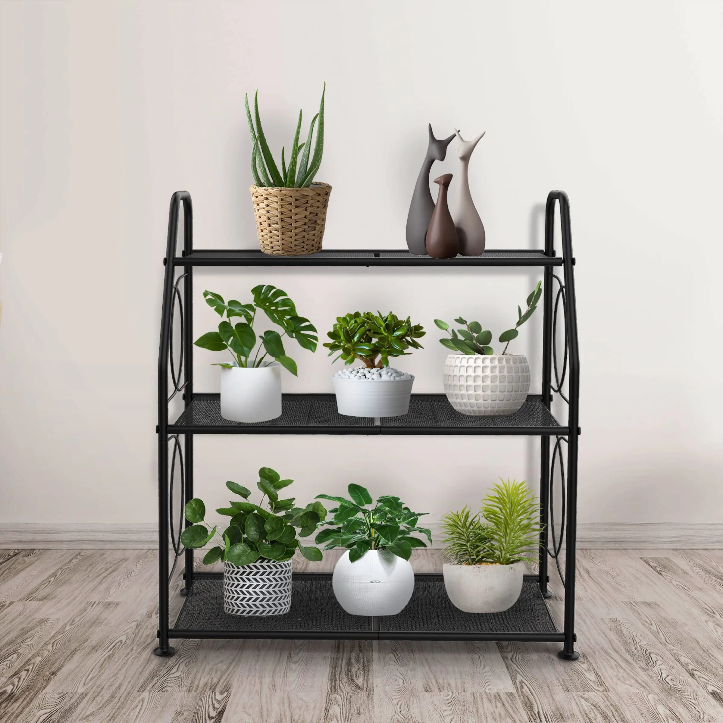 Wholesales Living Room Balcony Garden Heavy Duty Metal 3 Tier Outdoor Plant Stand Holder Rack