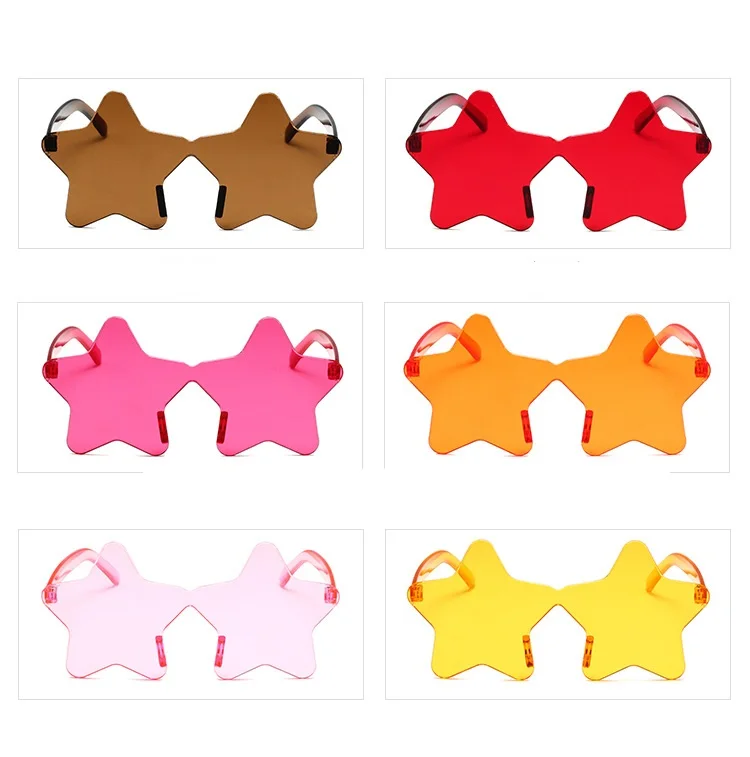 Sunglasses Fashion For Lady Girl Party Sun Glasses Star Shape Plastic Women Sunglasses